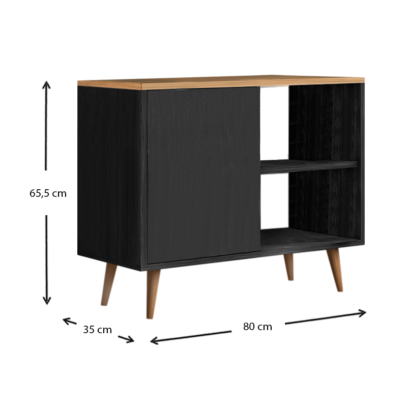 Κονσόλα - μπουφές μελαμίνης Luce Megapap χρώμα μαύρο antique - oak 80x35x66εκ. Κονσόλα - μπουφές μελαμίνης Luce Megapap χρώμα μαύρο antique - oak 80x35x66εκ.