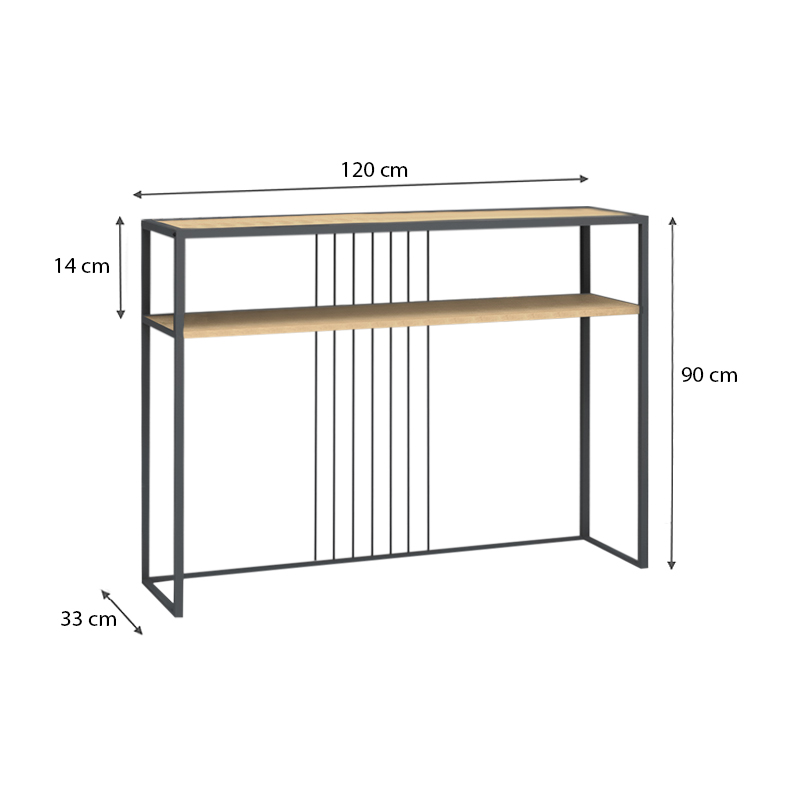 Κονσόλα Kary Megapap χρώμα oak 120x33x90εκ. Κονσόλα Kary Megapap χρώμα oak 120x33x90εκ.