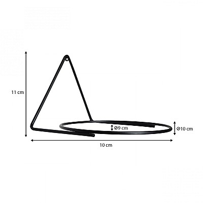 Βάση - ζαρντινιέρα επιτοίχια σετ 2 τμχ μεταλλική για φυτά εσωτερικού και εξωτερικού χώρου χρώμα μαύρο 10x10x11εκ.