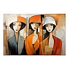 Πίνακας σε καμβά "Women in Orange" Megapap ψηφιακής εκτύπωσης 100x70x3εκ.