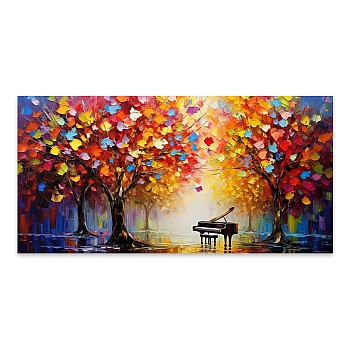 Πίνακας σε καμβά "Piano in Colorful Forest" Megapap ψηφιακής εκτύπωσης 120x60x3εκ.
