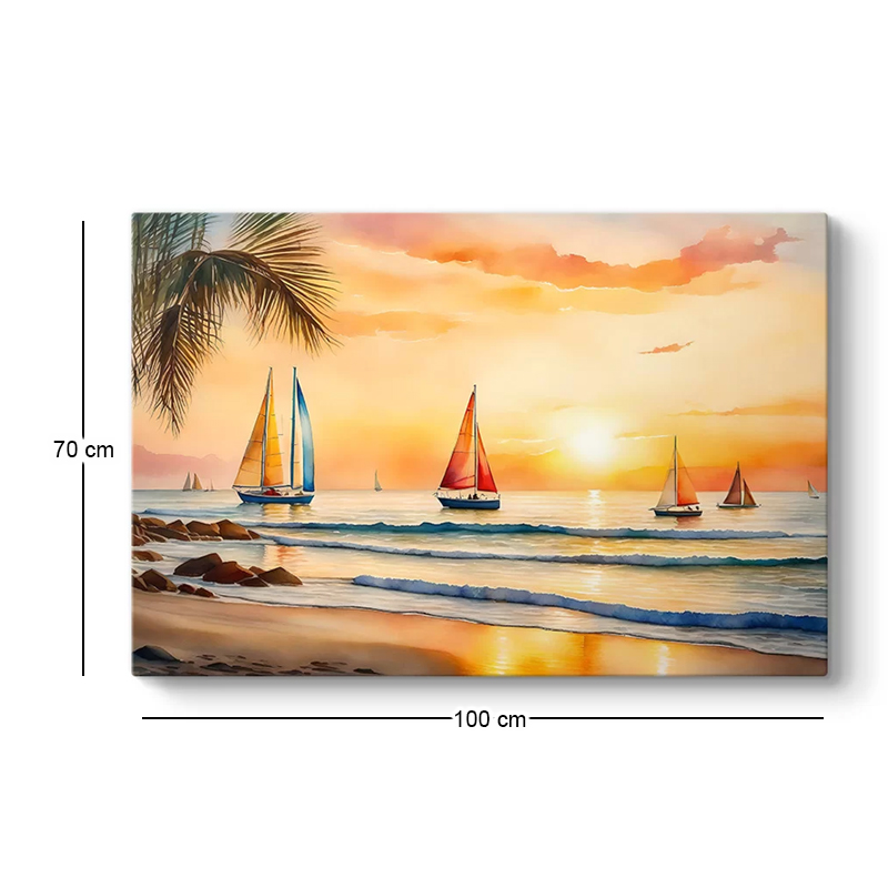 Πίνακας σε καμβά "Tropical Sails at the Sunset" Megapap ψηφιακής εκτύπωσης 100x70x3εκ. Πίνακας σε καμβά "Tropical Sails at the Sunset" Megapap ψηφιακής εκτύπωσης 100x70x3εκ.