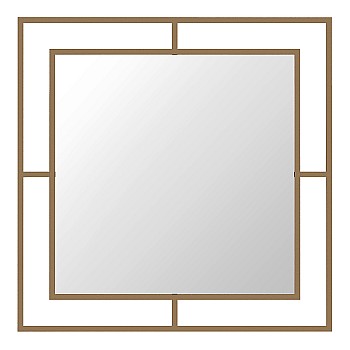 Καθρέφτης τοίχου Corner Megapap αλουμινίου χρώμα χρυσό 58,6x2x58,6εκ.