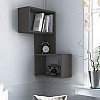 Ραφιέρα τοίχου γωνιακή Part Megapap χρώμα ανθρακί 47x20x82εκ.
