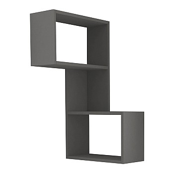 Ραφιέρα τοίχου γωνιακή Part Megapap χρώμα ανθρακί 47x20x82εκ.