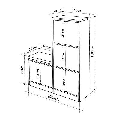 Παπουτσοθήκη Dude Megapap χρώμα μαύρο 104,8x26x118,5εκ. Παπουτσοθήκη Dude Megapap χρώμα μαύρο 104,8x26x118,5εκ.