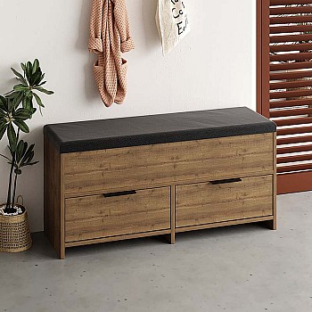 Παπουτσοθήκη Cove Megapap χρώμα ανοιχτό καρυδί 106x34x51,5εκ.
