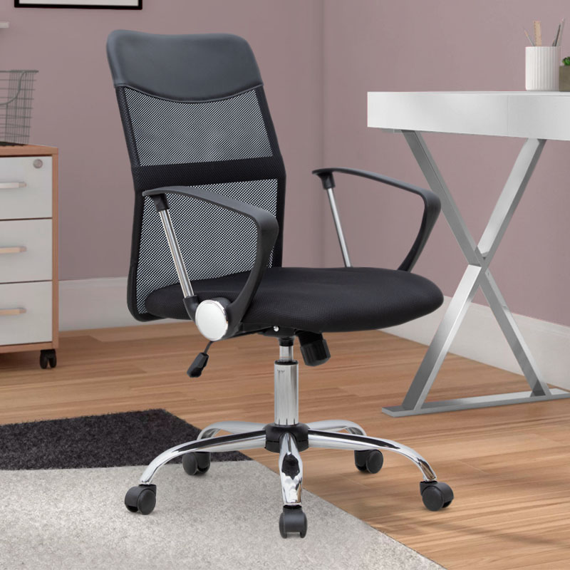 Καρέκλα γραφείου Franco Megapap με ύφασμα Mesh χρώμα μαύρο 59x57x95/105εκ. Καρέκλα γραφείου Franco Megapap με ύφασμα Mesh χρώμα μαύρο 59x57x95/105εκ.