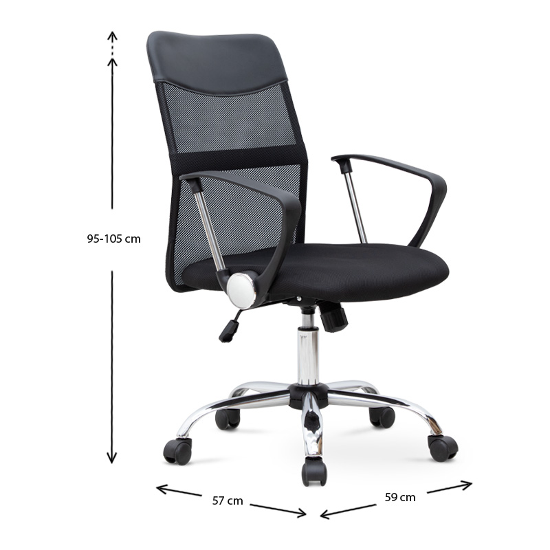 Καρέκλα γραφείου Franco Megapap με ύφασμα Mesh χρώμα μαύρο 59x57x95/105εκ. Καρέκλα γραφείου Franco Megapap με ύφασμα Mesh χρώμα μαύρο 59x57x95/105εκ.