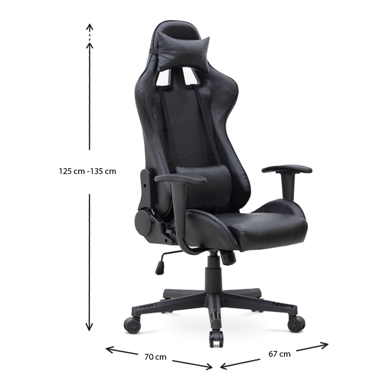 Καρέκλα γραφείου Gaming Alonso Megapap από τεχνόδερμα χρώμα μαύρο 67x70x125/135 εκ. Καρέκλα γραφείου Gaming Alonso Megapap από τεχνόδερμα χρώμα μαύρο 67x70x125/135 εκ.