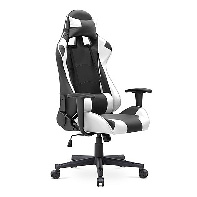Καρέκλα γραφείου Gaming Alonso Megapap από τεχνόδερμα χρώμα λευκό - μαύρο 67x70x125/135 εκ. Καρέκλα γραφείου Gaming Alonso Megapap από τεχνόδερμα χρώμα λευκό - μαύρο 67x70x125/135 εκ.