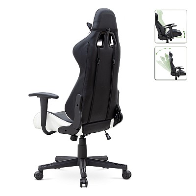 Καρέκλα γραφείου Gaming Alonso Megapap από τεχνόδερμα χρώμα λευκό - μαύρο 67x70x125/135 εκ. Καρέκλα γραφείου Gaming Alonso Megapap από τεχνόδερμα χρώμα λευκό - μαύρο 67x70x125/135 εκ.