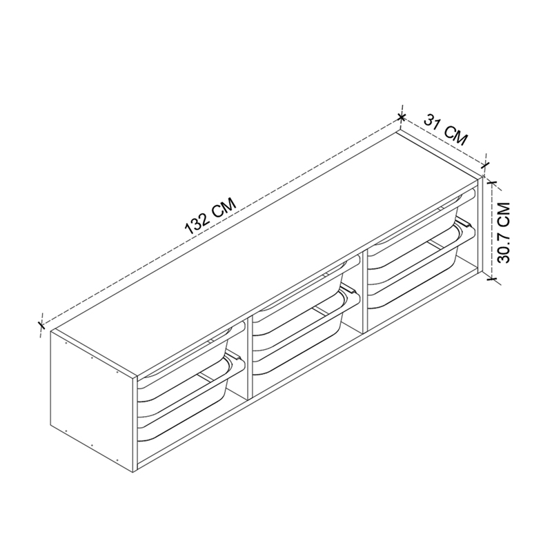 Συρταριέρα επιτοίχια Pavia Megapap με 6 συρτάρια χρώμα sapphire oak 132x31x30,7εκ. Συρταριέρα επιτοίχια Pavia Megapap με 6 συρτάρια χρώμα sapphire oak 132x31x30,7εκ.