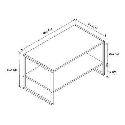 Τραπεζάκι σαλονιού Giza Megapap χρώμα rustic καρυδί 90,2x50,3x50,4εκ. Τραπεζάκι σαλονιού Giza Megapap χρώμα rustic καρυδί 90,2x50,3x50,4εκ.