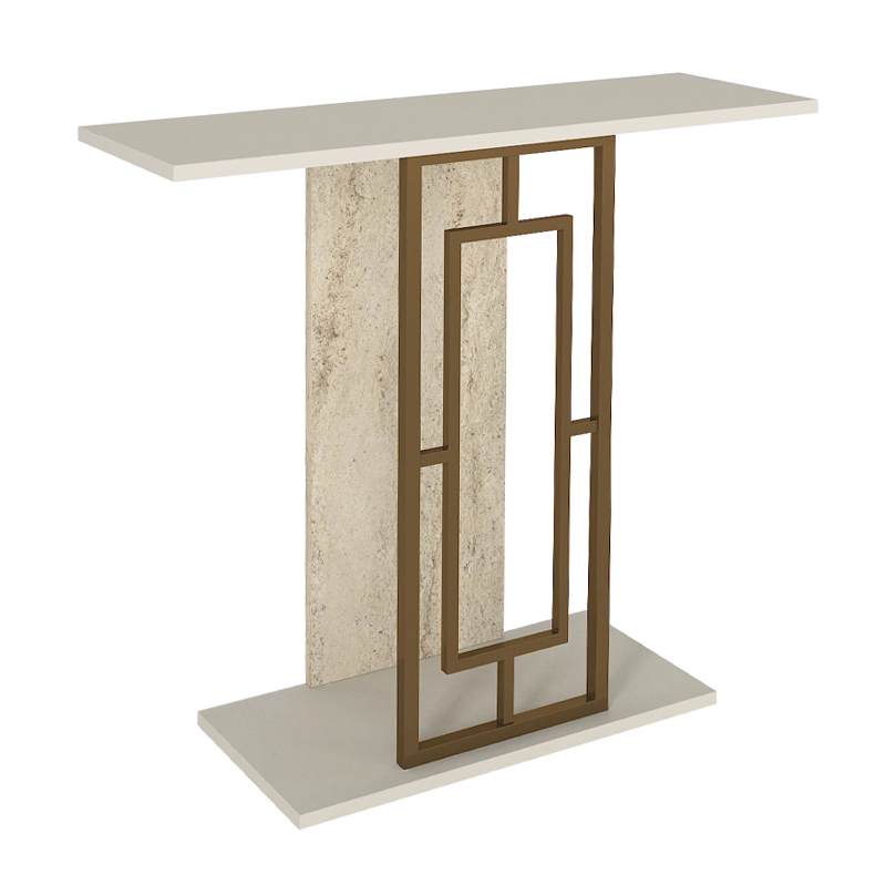 Κονσόλα Alderas Megapap χρώμα λευκό - travertine - χρυσό 90x29,6x76,8εκ. Κονσόλα Alderas Megapap χρώμα λευκό - travertine - χρυσό 90x29,6x76,8εκ.