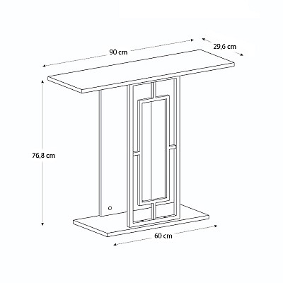 Κονσόλα Alderas Megapap χρώμα λευκό - travertine - χρυσό 90x29,6x76,8εκ. Κονσόλα Alderas Megapap χρώμα λευκό - travertine - χρυσό 90x29,6x76,8εκ.