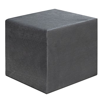 Σκαμπώ April Megapap βελούδινο χρώμα γκρι 40x40x40εκ.