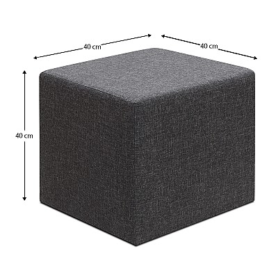 Σκαμπώ Linda Megapap υφασμάτινο χρώμα ανθρακί 40x40x40εκ. Σκαμπώ Linda Megapap υφασμάτινο χρώμα ανθρακί 40x40x40εκ.
