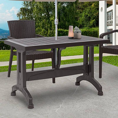 Τραπέζι πολυπροπυλενίου Callan Megapap χρώμα καφέ 140x80x73εκ. Τραπέζι πολυπροπυλενίου Callan Megapap χρώμα καφέ 140x80x73εκ.