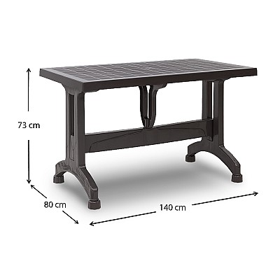 Τραπέζι πολυπροπυλενίου Callan Megapap χρώμα καφέ 140x80x73εκ. Τραπέζι πολυπροπυλενίου Callan Megapap χρώμα καφέ 140x80x73εκ.
