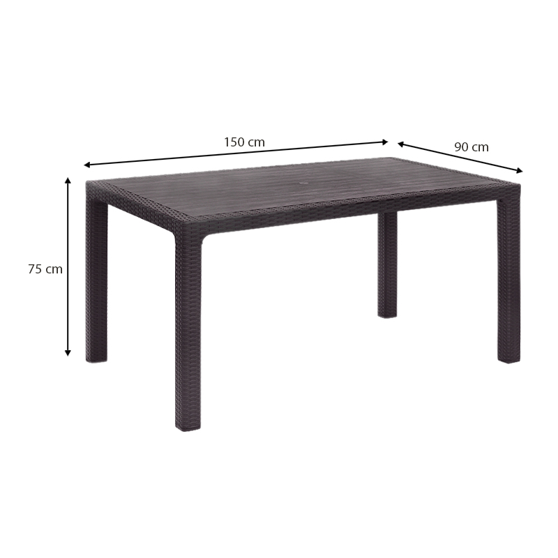 Τραπέζι πολυπροπυλενίου Kalan Megapap χρώμα καφέ 150x90x75εκ. Τραπέζι πολυπροπυλενίου Kalan Megapap χρώμα καφέ 150x90x75εκ.