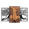 Διακοσμητικό τοίχου Tree Love Megapap ξύλινο - μεταλλικό χρώμα καρυδί - μαύρο 125x3x79εκ.