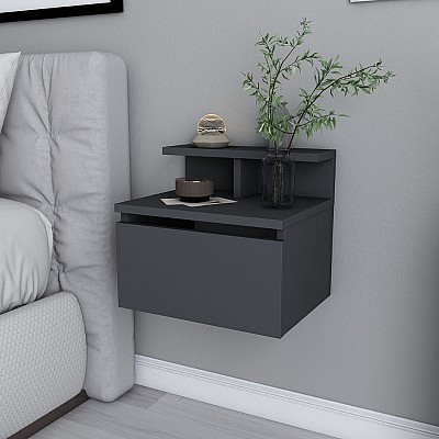 Κομοδίνο επιτοίχιο Arsen Megapap χρώμα ανθρακί 39,8x31,9x35εκ. Κομοδίνο επιτοίχιο Arsen Megapap χρώμα ανθρακί 39,8x31,9x35εκ.