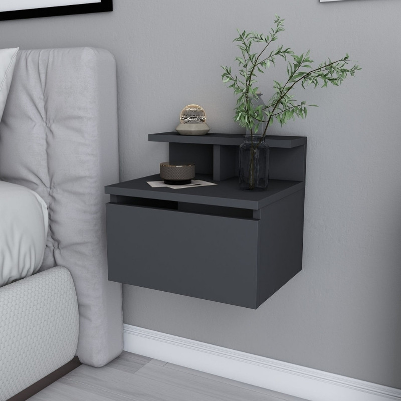 Κομοδίνο επιτοίχιο Arsen Megapap χρώμα ανθρακί 39,8x31,9x35εκ. Κομοδίνο επιτοίχιο Arsen Megapap χρώμα ανθρακί 39,8x31,9x35εκ.