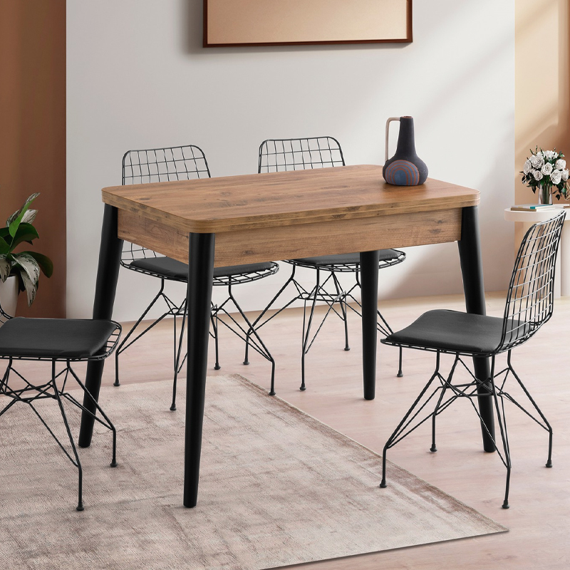 Τραπέζι Dolunay Megapap επεκτεινόμενο χρώμα atlantic pine - μαύρο 100x60(120x100)x79,5εκ. Τραπέζι Dolunay Megapap επεκτεινόμενο χρώμα atlantic pine - μαύρο 100x60(120x100)x79,5εκ.