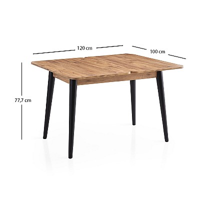 Τραπέζι Dolunay Megapap επεκτεινόμενο χρώμα atlantic pine - μαύρο 100x60(120x100)x79,5εκ. Τραπέζι Dolunay Megapap επεκτεινόμενο χρώμα atlantic pine - μαύρο 100x60(120x100)x79,5εκ.
