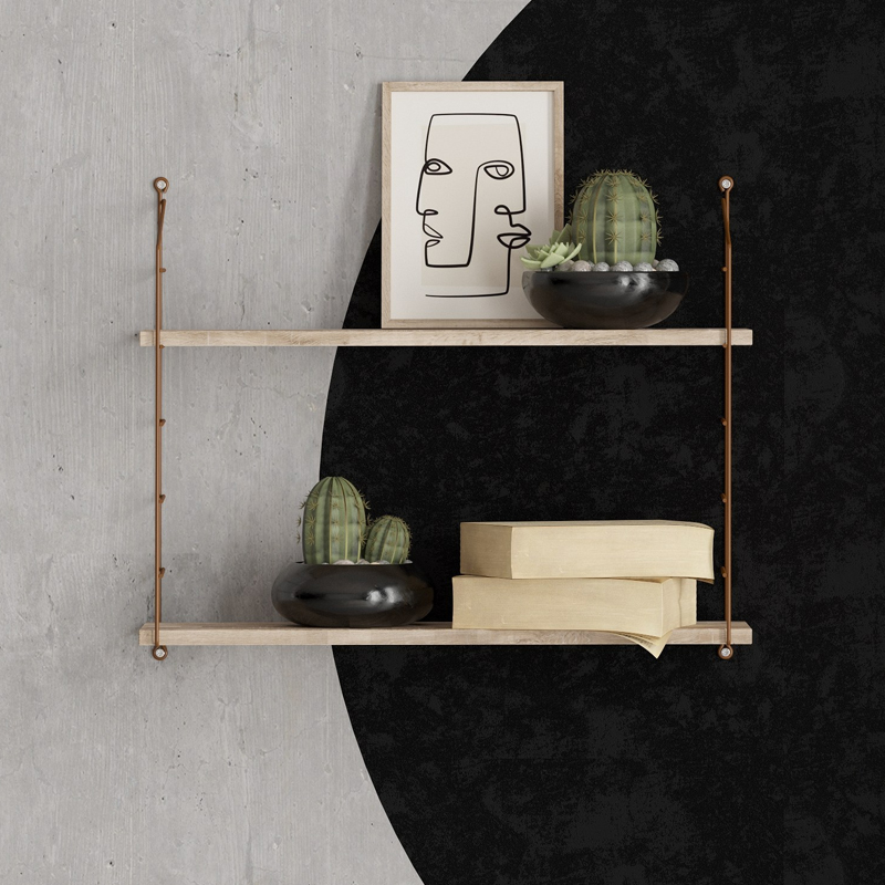 Ραφιέρα τοίχου Armoni Megapap χρώμα sacramento oak - καφέ μέταλλο 72x20x58εκ. Ραφιέρα τοίχου Armoni Megapap χρώμα sacramento oak - καφέ μέταλλο 72x20x58εκ.