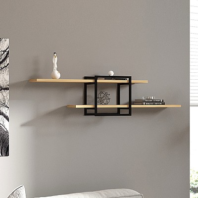 Ραφιέρα τοίχου Mone Megapap χρώμα sapphire oak - μαύρο 120x18x30εκ. Ραφιέρα τοίχου Mone Megapap χρώμα sapphire oak - μαύρο 120x18x30εκ.