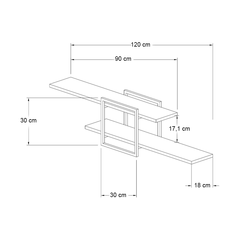Ραφιέρα τοίχου Mone Megapap χρώμα sapphire oak - μαύρο 120x18x30εκ. Ραφιέρα τοίχου Mone Megapap χρώμα sapphire oak - μαύρο 120x18x30εκ.