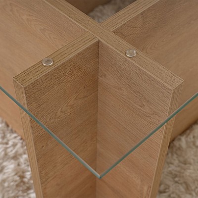 Τραπεζάκι σαλονιού Vetrino Megapap γυάλινο χρώμα honey oak 105x65x40εκ. Τραπεζάκι σαλονιού Vetrino Megapap γυάλινο χρώμα honey oak 105x65x40εκ.