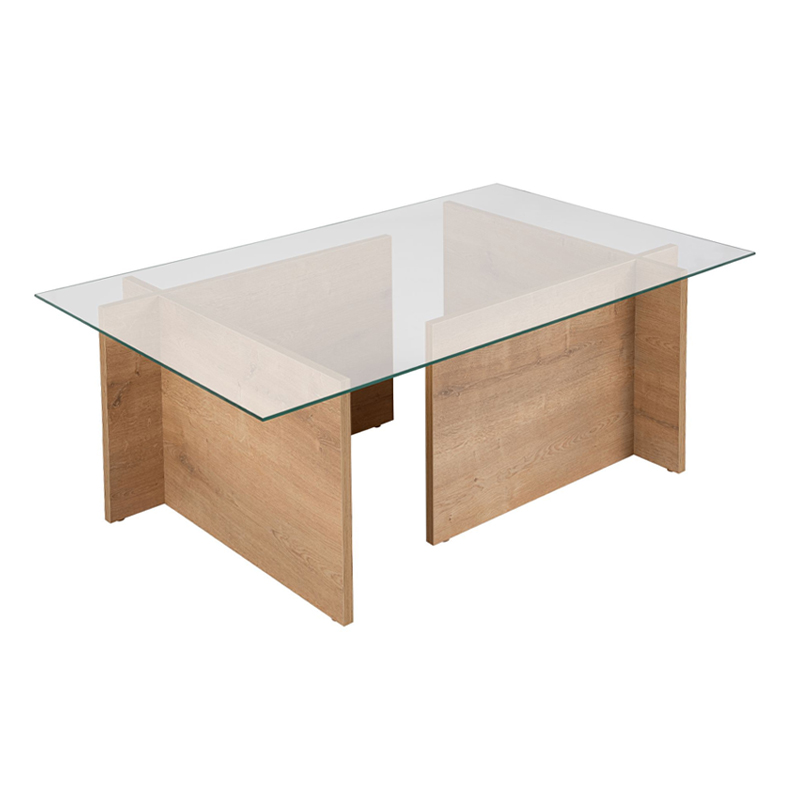 Τραπεζάκι σαλονιού Vetrino Megapap γυάλινο χρώμα honey oak 105x65x40εκ. Τραπεζάκι σαλονιού Vetrino Megapap γυάλινο χρώμα honey oak 105x65x40εκ.