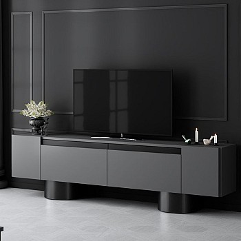 Έπιπλο τηλεόρασης Haven Megapap χρώμα ανθρακί 180x30x50εκ.