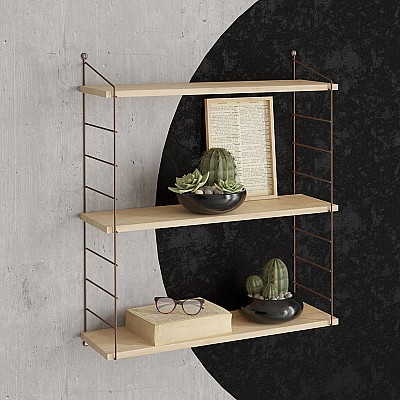 Ραφιέρα τοίχου Armoni Megapap χρώμα sapphire oak - καφέ μέταλλο 72x20x85εκ. Ραφιέρα τοίχου Armoni Megapap χρώμα sapphire oak - καφέ μέταλλο 72x20x85εκ.