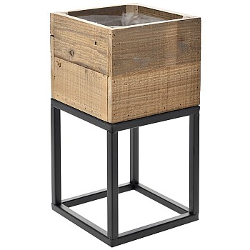ΚΑΣΠΩ ΞΥΛΙΝΟ 18x18x34 ΜΕΤΑΛΛΙΚΗ ΒΑΣΗ