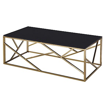 xΡΥΣΟ ΜΕΤΑΛΛΙΚΟ xΑΜΗΛΟ ΤΡΑΠΕΖΙ GEOMETRICAL 120x60x45ΕΚ