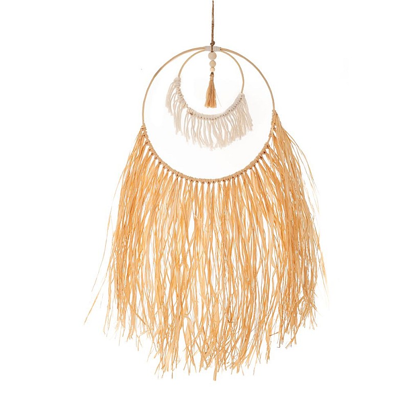 BOHO ΜΑΚΡΑΜΕ DECO ΚΡΕΜΑΣΤΟ ΜΕ RAFFIA 30X72EK BOHO ΜΑΚΡΑΜΕ DECO ΚΡΕΜΑΣΤΟ ΜΕ RAFFIA 30X72EK