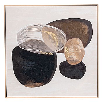 ABSTRACT ΕΛΑΙΟΓΡΑΦΙΑ 80x80ΕΚ ΜΕ xΡΥΣΗ ΚΟΡΝΙΖΑ ΣΕ ΤΥΠΩΜΕΝΟ ΚΑΜΒΑ