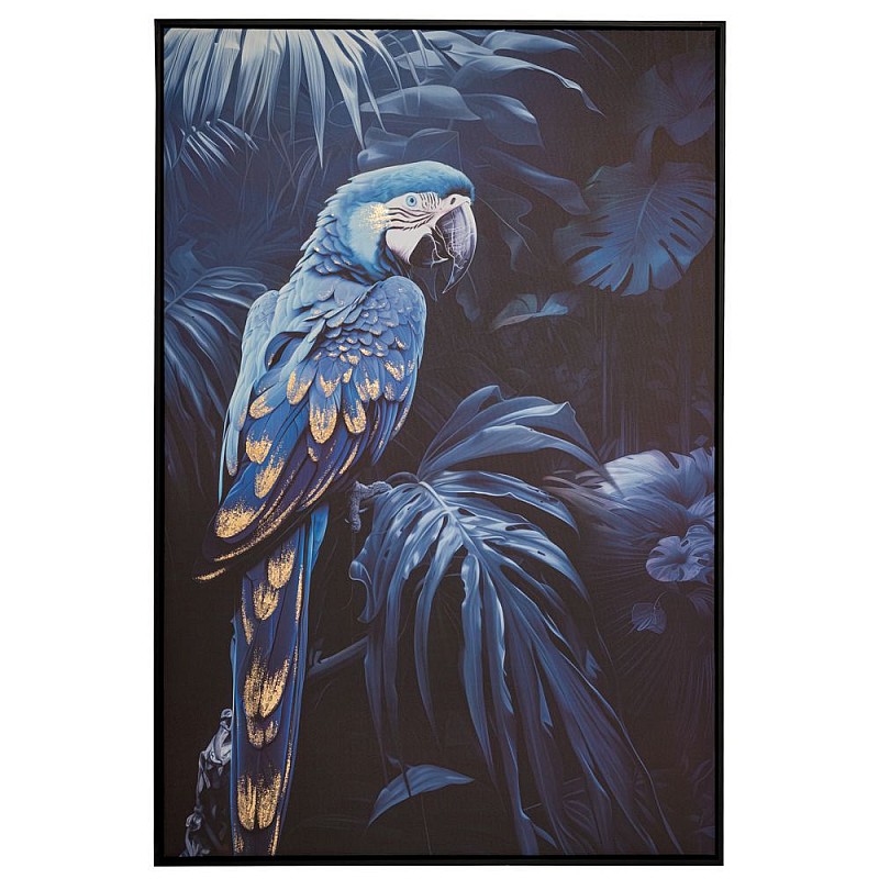 BLUE PARROT xΡΥΣΟΤΥΠΙΑ 83x123ΕΚ ME ΜΑΥΡΗ ΚΟΡΝΙΖΑ ΣΕ ΤΥΠΩΜΕΝΟ ΚΑΜΒΑ BLUE PARROT xΡΥΣΟΤΥΠΙΑ 83x123ΕΚ ME ΜΑΥΡΗ ΚΟΡΝΙΖΑ ΣΕ ΤΥΠΩΜΕΝΟ ΚΑΜΒΑ