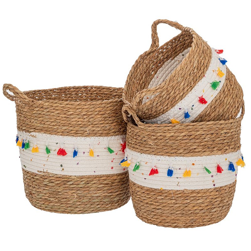 ΣΕΤ 3 ΚΑΛΑΘΙ RATTAN ΜΕ ΚΡΟΣΙΑ 32x29 27x25 25x22ΕΚ ΣΕΤ 3 ΚΑΛΑΘΙ RATTAN ΜΕ ΚΡΟΣΙΑ 32x29 27x25 25x22ΕΚ